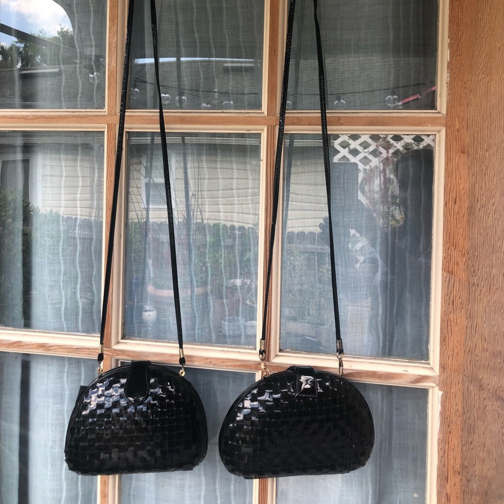 Vintage Two La Regale Black Woven Clutch Purse